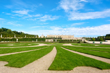 The gardens of the royal Palace of Versailles near Paris in France