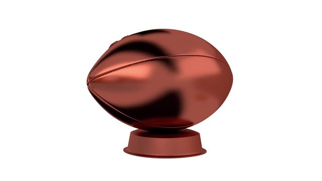 American Football Bronze Trophy in Infinite Rotation
