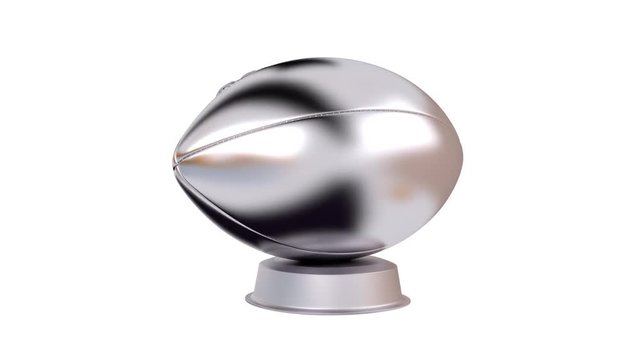 American Football Silver Trophy in Infinite Rotation