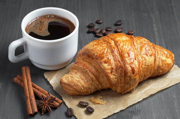 Coffee and croissant