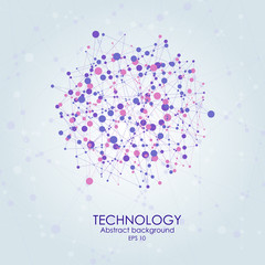 Molecular structure in the form of a sphere. Vector illustration