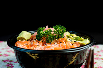 japanese food Mix Sashimi Chirashi Rice Bowl