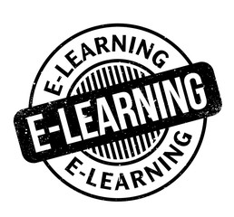 E-Learning rubber stamp. Grunge design with dust scratches. Effects can be easily removed for a clean, crisp look. Color is easily changed.