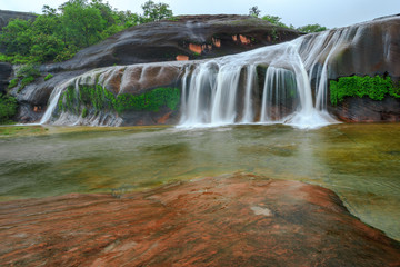 Tham Phra waterfall in Rain Forest inThailand
