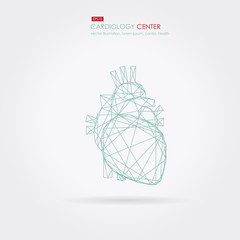 Human heart icon. Vector illustration.