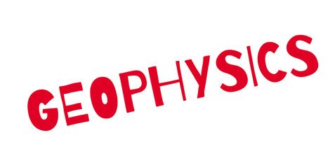 Geophysics rubber stamp. Grunge design with dust scratches. Effects can be easily removed for a clean, crisp look. Color is easily changed.