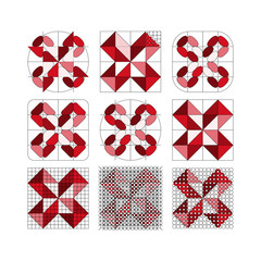 Geometric abstract figure. Decorative elements isolated on white background.