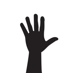 Silhouette model hand people. Drawn in black, isolated on white background.