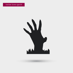 Zombie hand icon simple vector sign