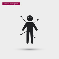 Voodoo doll icon simple vector sign