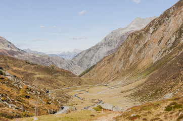 Andermatt, Hospental, Gotthard, Gotthardpass, Passstrasse, Bergstrasse, Alpen, Wanderweg, Herbst,...