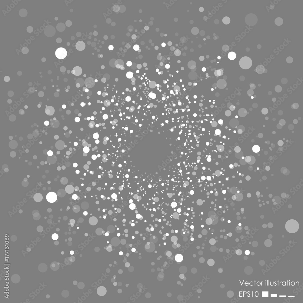 Poster molecular structure in the form of a sphere. vector illustration