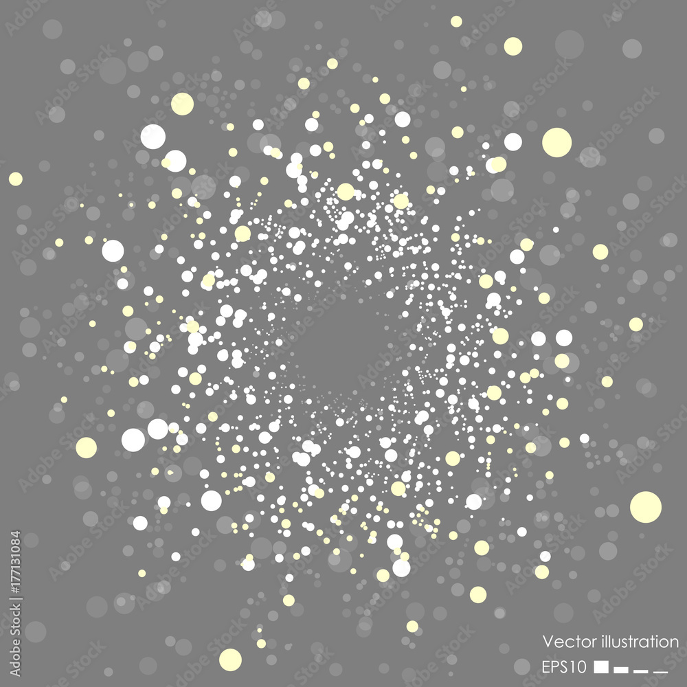 Poster molecular structure in the form of a sphere. vector illustration