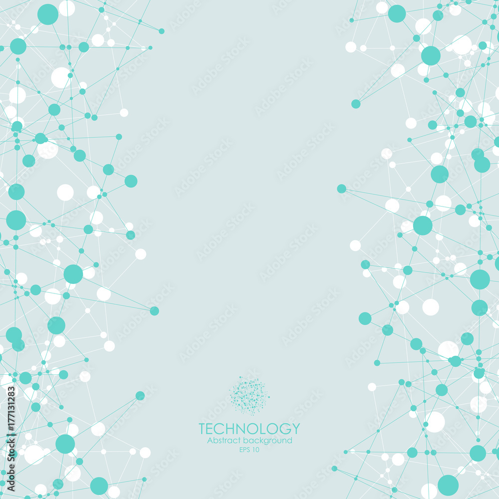 Aufkleber molecular structure in the form of a sphere. vector illustration