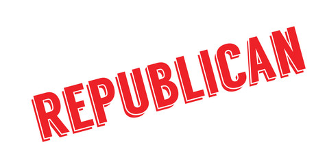 Republican rubber stamp. Grunge design with dust scratches. Effects can be easily removed for a clean, crisp look. Color is easily changed.