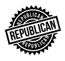 Republican rubber stamp. Grunge design with dust scratches. Effects can be easily removed for a clean, crisp look. Color is easily changed.
