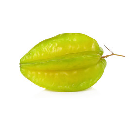 carambola or star apple ( starfruit ) on white background