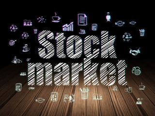 Finance concept: Stock Market in grunge dark room