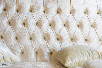 luxury texture of leather furniture decorated with crystal