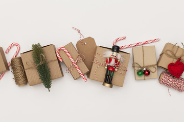 Seasonal festive christmas present boxes