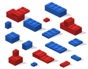 Obraz premium Isometric 3D vector illustration toy for children constructor and building blocks