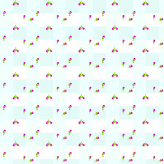 checker rose flower mint blue pink pattern heart love abstract