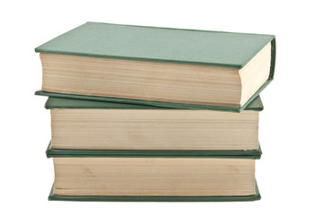 old green book isolated on white background