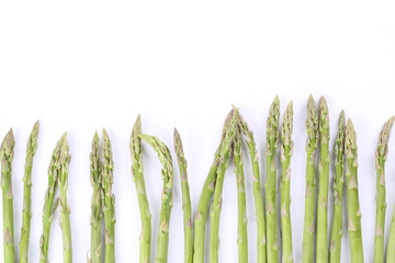 Fresh asparagus isolated on white background. 