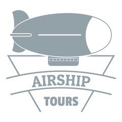 Sky dirigible logo, simple gray style