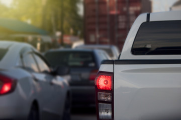 Cars on the road heading towards the goal of the trip. tourism And Race car.