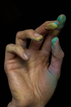 Expressive Hands with Chalk: delicate, soft, gentle, touch