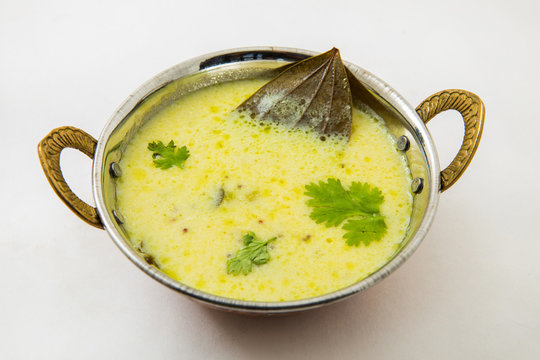 Tradtional Rajsthani food Kadi or curd curry with kadi patta