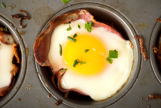 Breakfast: Baked Eggs on Coppa and Hash Browns
