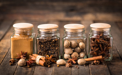 Aromatic spices in the jar