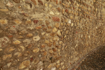 Pared de piedra antiguo