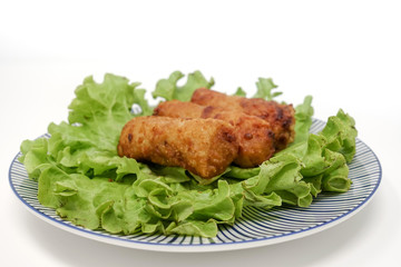 Homemade Spring rolls on a plate