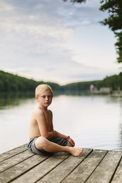 Portrait of Boy at the lake