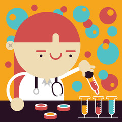 Scientist Makes a Chemical Experiment 