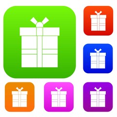 Gift box with ribbon set color collection