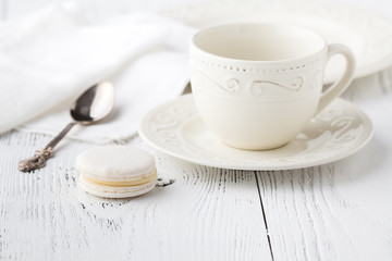 empty coffee cup and spoon