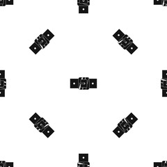 Square belt buckle pattern seamless black