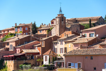 Village of Roussillon in the Provence - obrazy, fototapety, plakaty