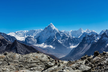 Snowy mountains of the Himalayas - obrazy, fototapety, plakaty