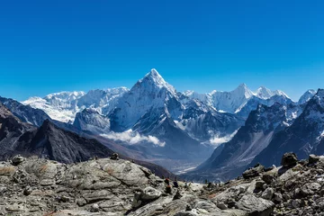 Schilderijen op glas Snowy mountains of the Himalayas © gorov