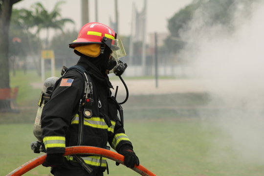 a firefighter on the scene