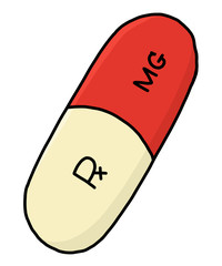 drug capsule / cartoon vector and illustration, hand drawn style, isolated on white background.