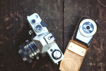 Film camera with light meter
