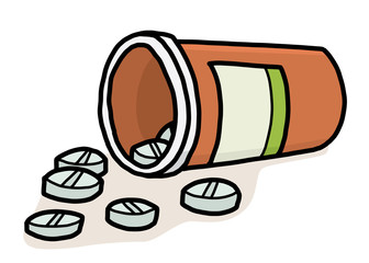 drug bottle / cartoon vector and illustration, hand drawn style, isolated on white background.