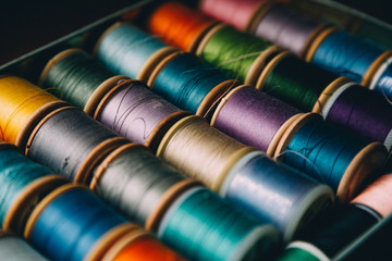 A collection of sewing threads