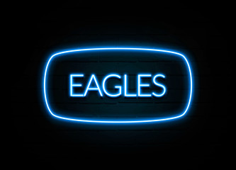 Eagles  - colorful Neon Sign on brickwall
